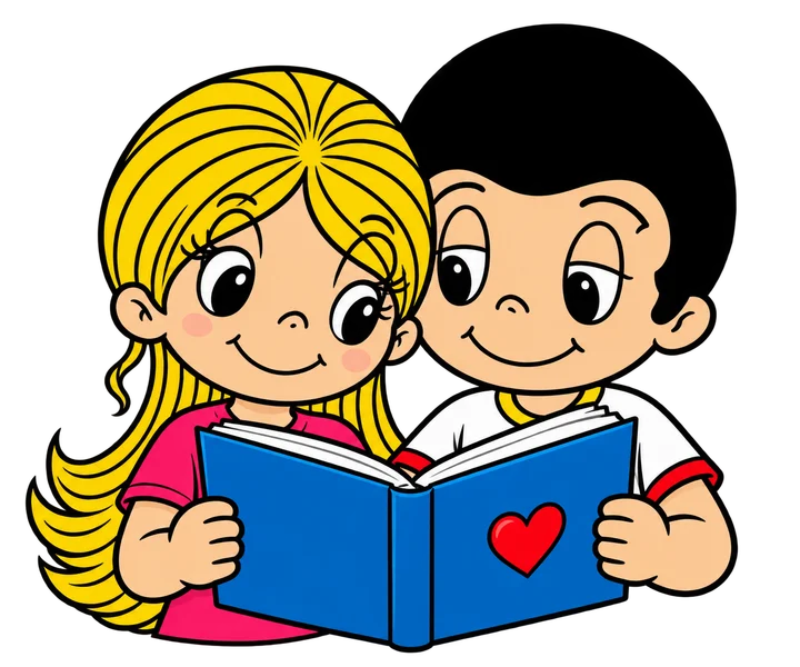 Пара читает книгу